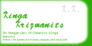 kinga krizmanits business card